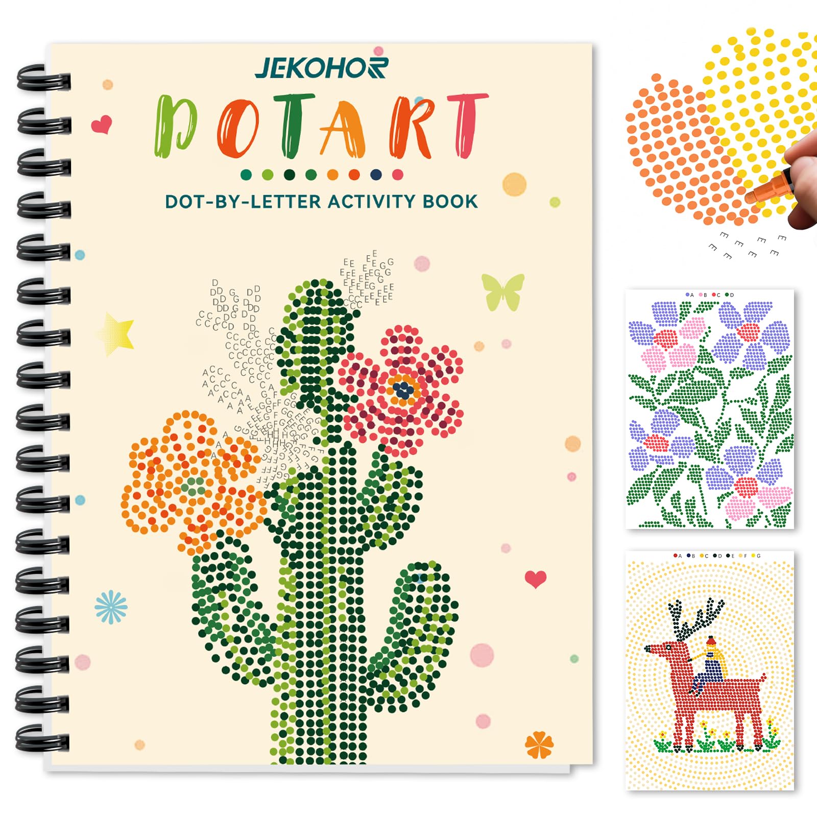 Dot Art for Adults-Coloring Book with 30 Patterns for Relaxation and Stress Relief- Dot-by-Letter-Art Meditations,Adult Coloring Books,Activity Book for Adults,Womens,Teens(Not Including Marker)