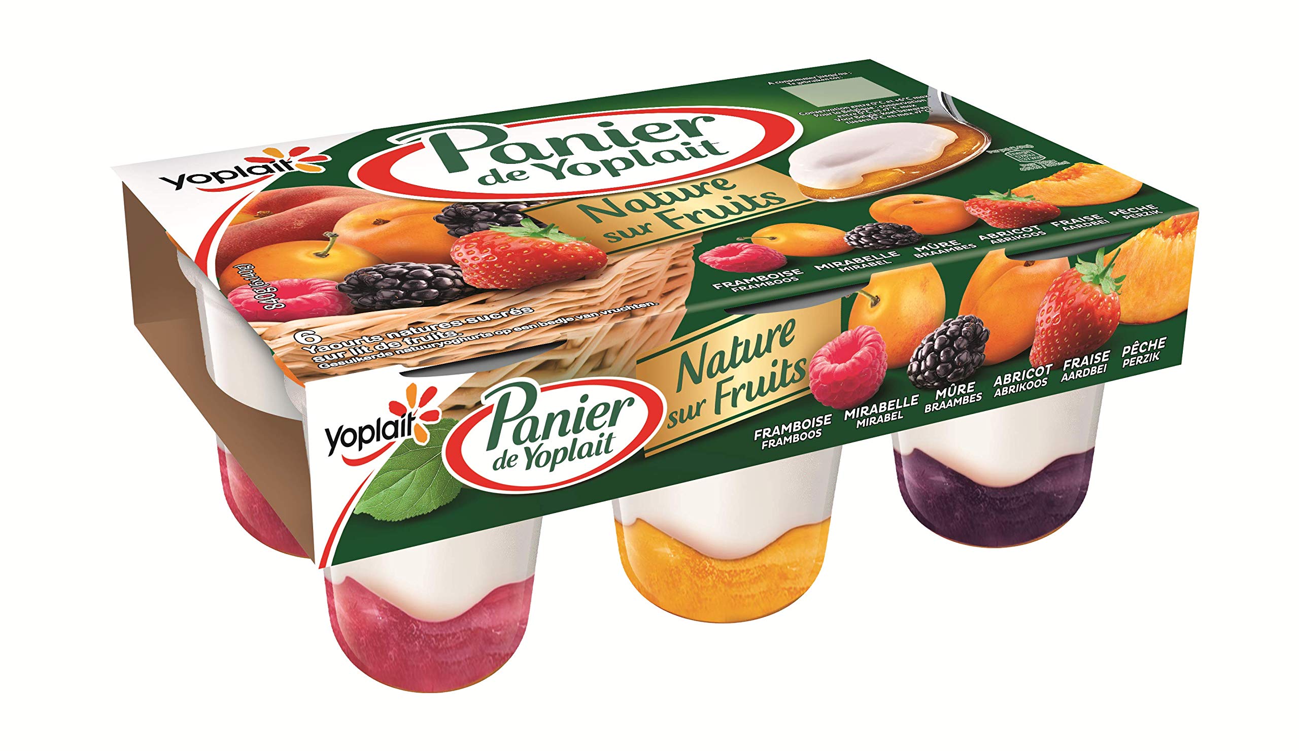 Yoplait Panier Yaourt Nature Sur Fruits 6 x 140 g