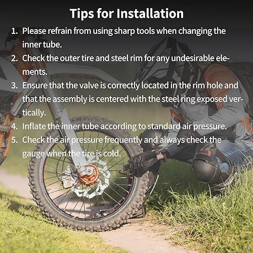 Miniatura 6 de Tubos interiores de repuesto para motocross de 2.502.75-14 pulgadas (60100-14), paquete de 2 con vástago de válvula TR4, se adapta a motocicletas