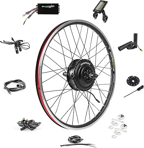 EBIKELING Kit de conversión impermeable para bicicleta eléctrica de 26 pulgadas rueda delantera o trasera kit de motor de cubo de bicicleta