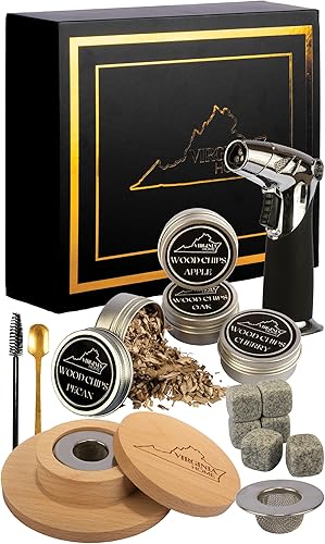 Kit de ahumador de cóctel con antorcha y folleto de recetas, kit de ahumador de whisky y bourbon para bebidas, queso ahumado y carnes con 4 sabores