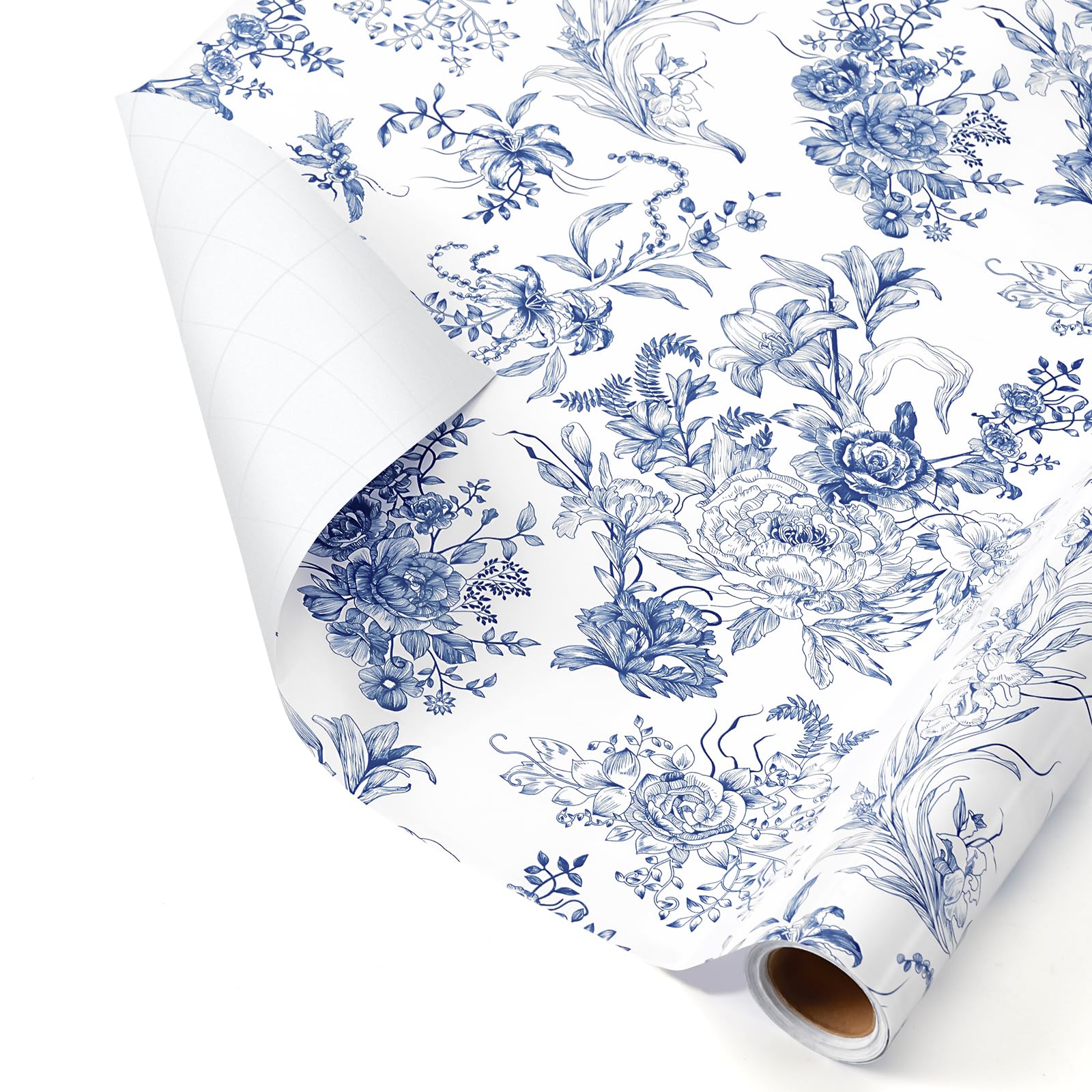 WERNNSAI Pink Floral Wrapping Paper - 1 Roll 43 cm x 10m Pink Flower Wrapping Paper Vintage Floral Gift Wrap for Women Girls Birthday Wrap Wedding Bridal Shower Gift Mothers Day — view 12