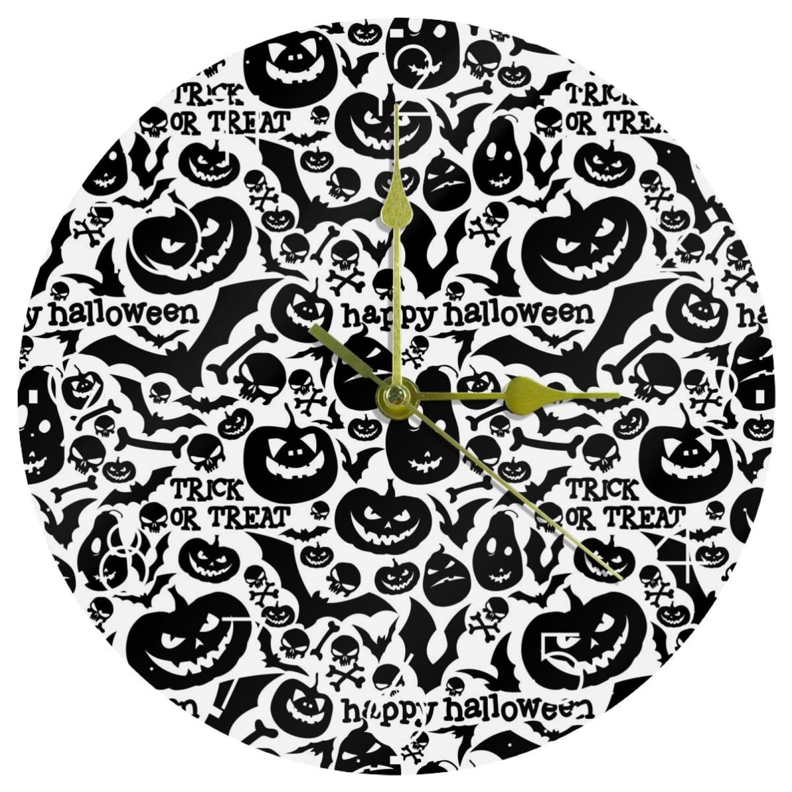 Horloge murale bureau silencieuse ronde 25 cm à pile motif chauve-souris pour décoration école