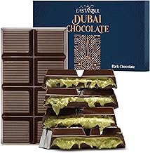Eastanbul Dubai Dark Chocolate Bar Pistachio, 7oz, Premium Belgium Chocolate, Pistachio Dubai Bar, Viral Candy with Shredded Phyllo Dough, Knafeh, Gift Box