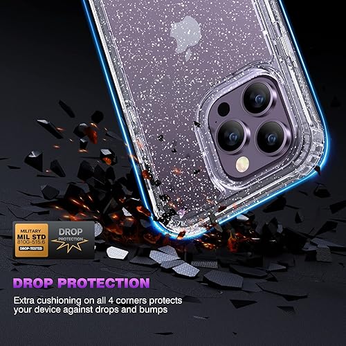 Miniatura 26 de Diaclara - Funda diseñada para iPhone 14 Pro Max, resistente, de cuerpo completo, con protector de pantalla sensible al tacto y antiarañazos + Blanco