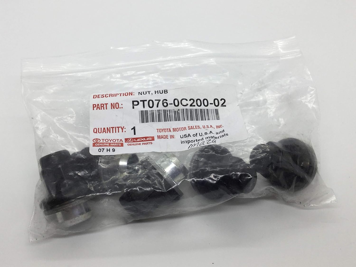 Toyota Genuine Land Cruiser Sequoia Tundra Black PVD Wheel Lug Nuts (5 Pack) PT076-0C200-02