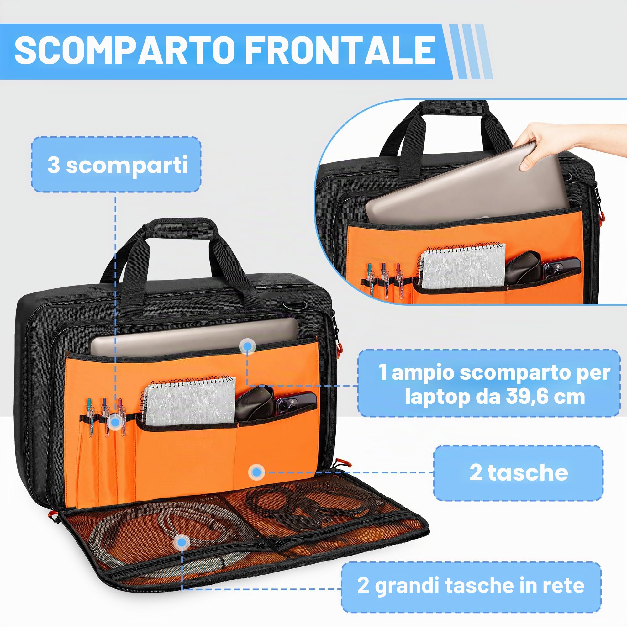 Rexmica Borsa Imbottita per Controller DJ | Compatibile con Pioneer DDJ-FLX4/400/SB2/SB3, Custodia Con Scomparto per Laptop e Tasche per Cavi DJ, Cuffie, Accessori
