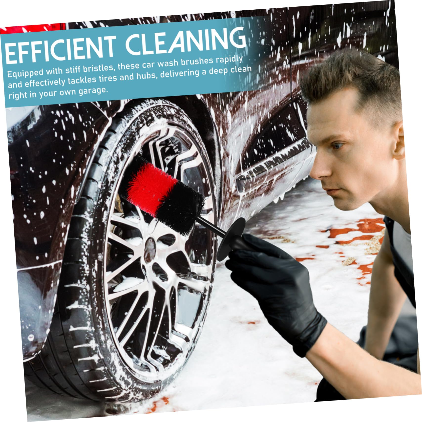 Gatuida 3 Ensembles De Brosses De Nettoyage De Pneus De Voiture Nettoyeur De Pneus Brosse De Moyeu De Roue De Nettoyage De Jante De Voiture De e De