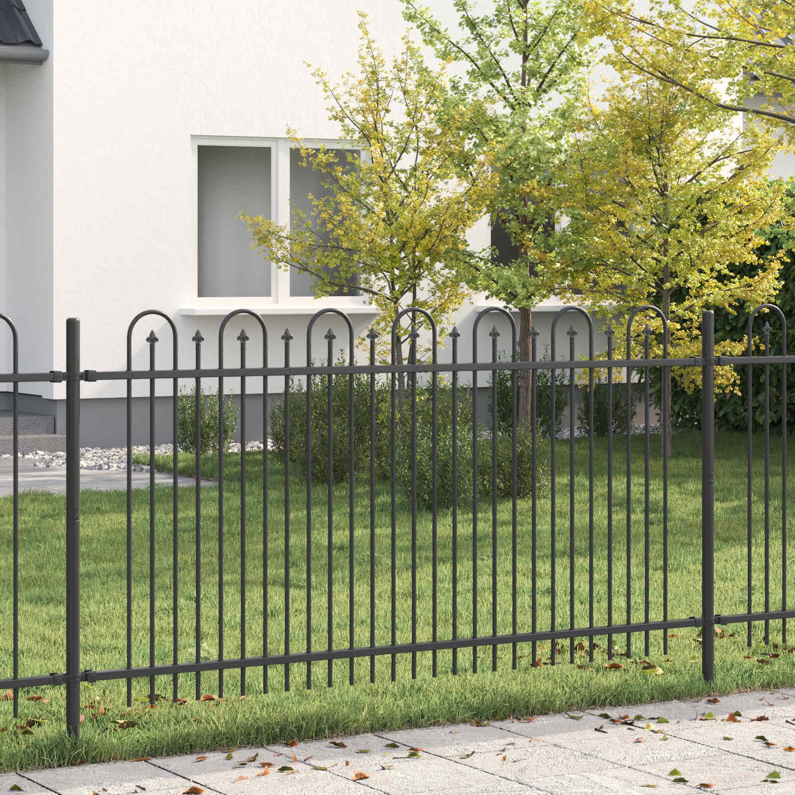 Clôture de jardin en arc noire 200 x 150 cm pour sécuriser un espace chien