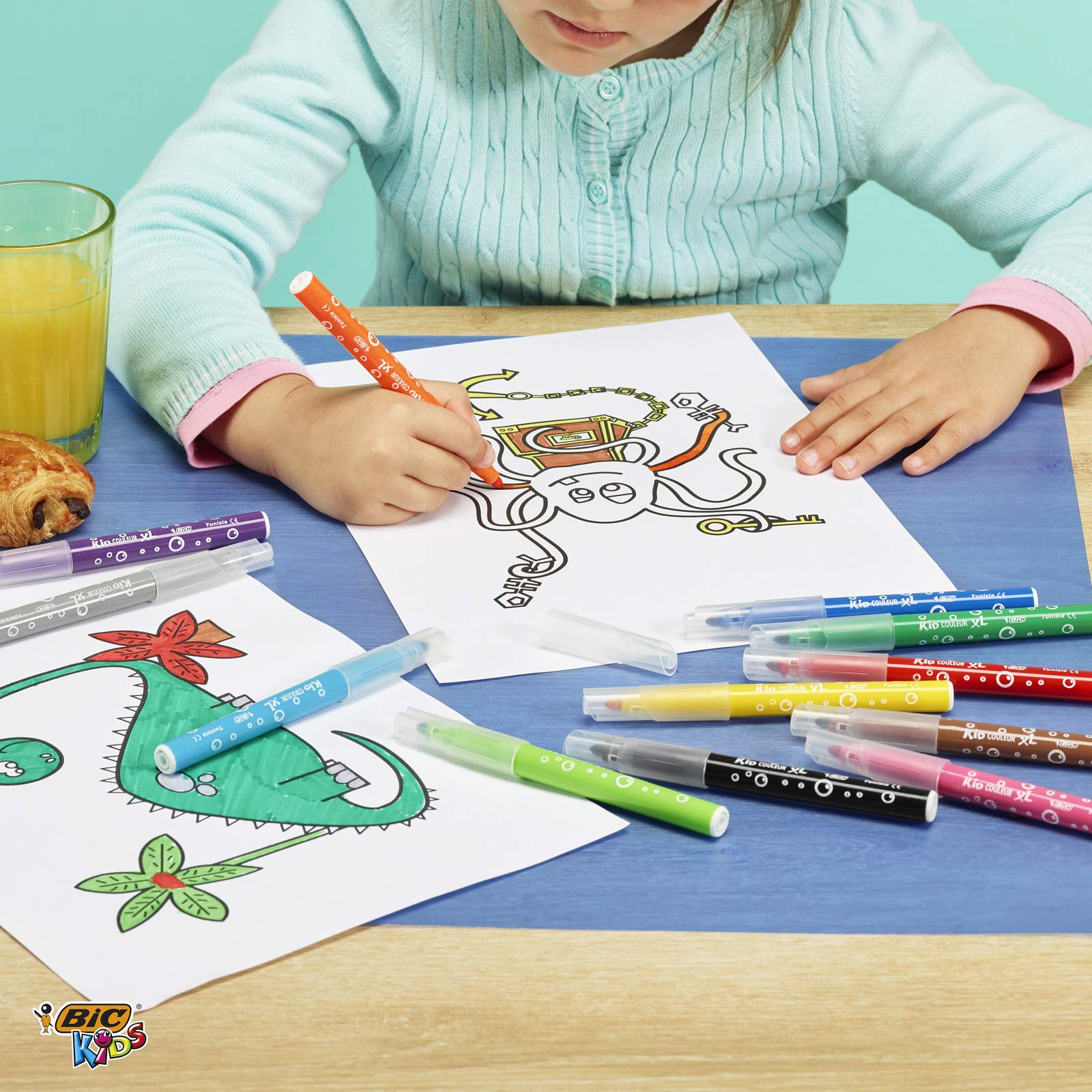 BIC Kids Decoralo Feutres De Coloriage à Pointe Extra Large - Boîte Métallique De 30 & Kids Kid