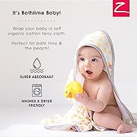 Vista 5 de Zutano Toallas de bebé con capucha, toalla de baño de algodón orgánico, toalla de bebé ultra suave y absorbente para recién nacidos y bebés, juego