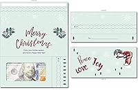 Vista 33 de Tarjeta de boda, con dos aperturas de tira para desgarrar, con ventana de plástico transparente que deja ver dinero, cheques o tarjetas de regalo