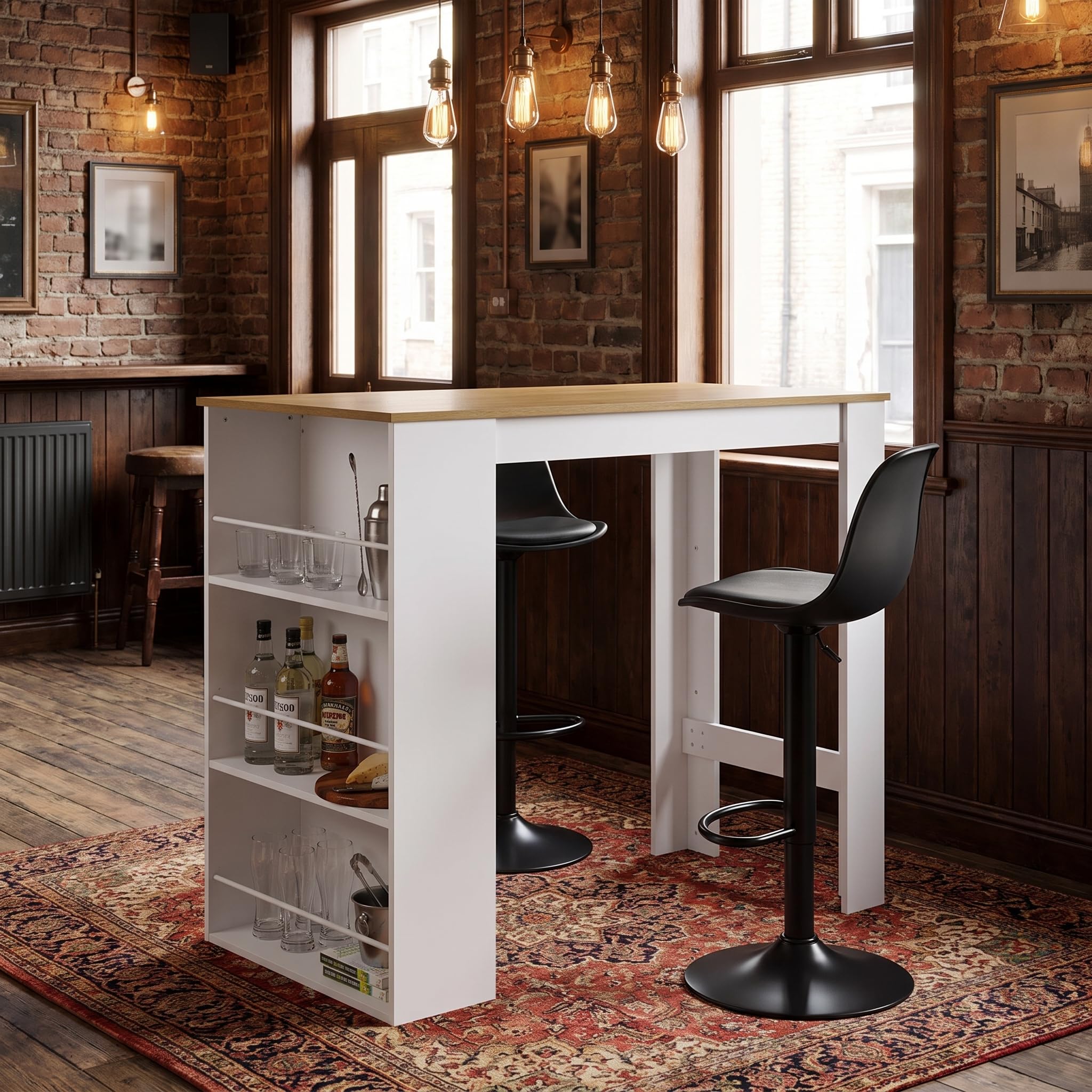 Set tavolo bar e sgabelli: rovere scuro + sgabello girevole