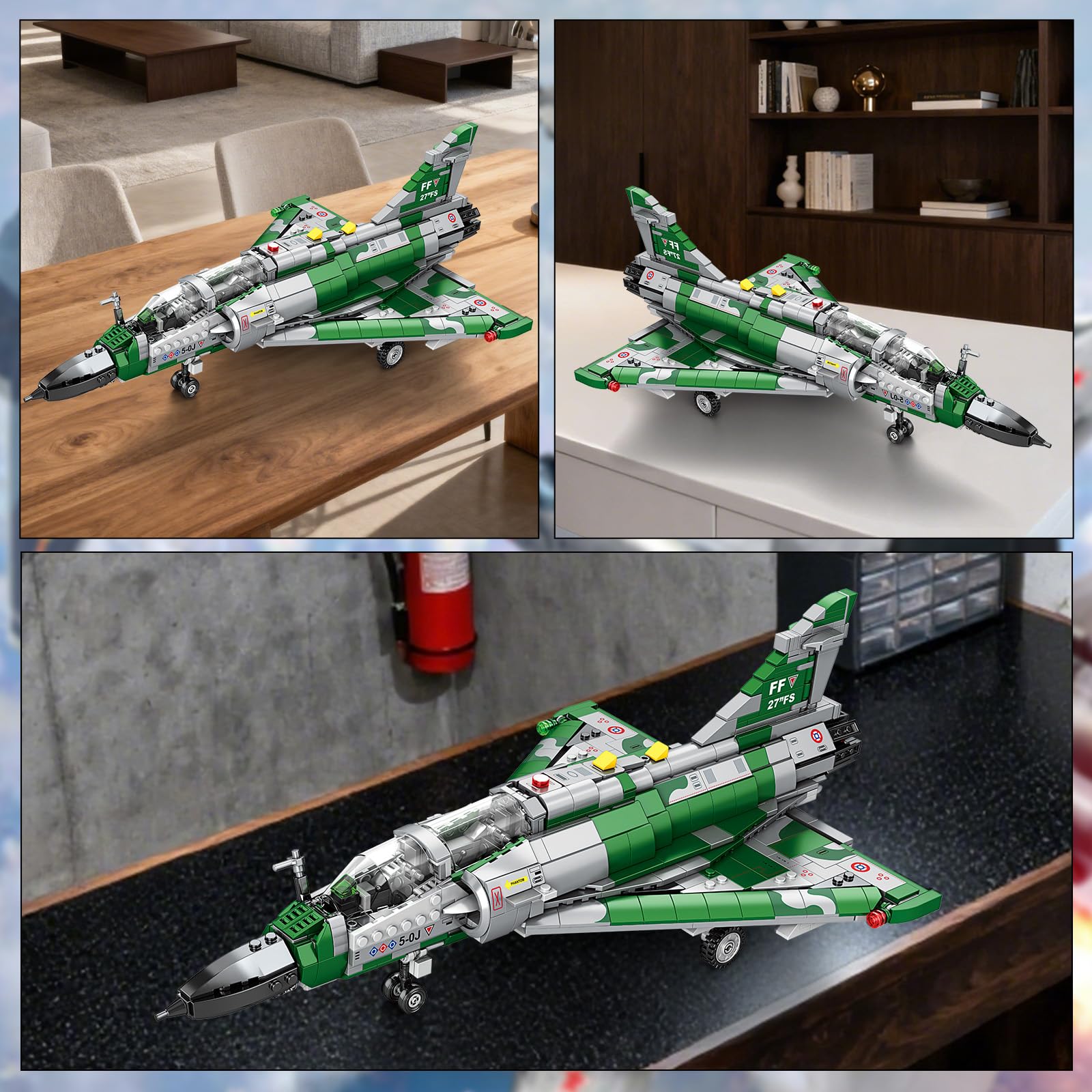 Reobrix Mirage 2000 Fighter Jet Building Kit for Adults and Teens 1012 PCS Military Airplane Model Set - Image 3