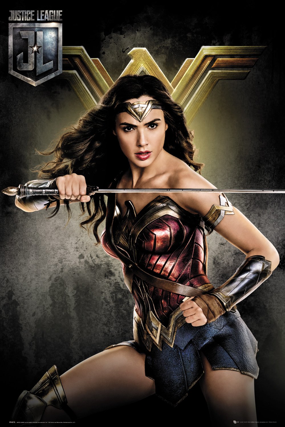 GB eyeJustice League, Wonder Woman Solo, Maxi Poster 61x91.5cm, Wood, Various, 65 x 3.5 x 3.5 cm