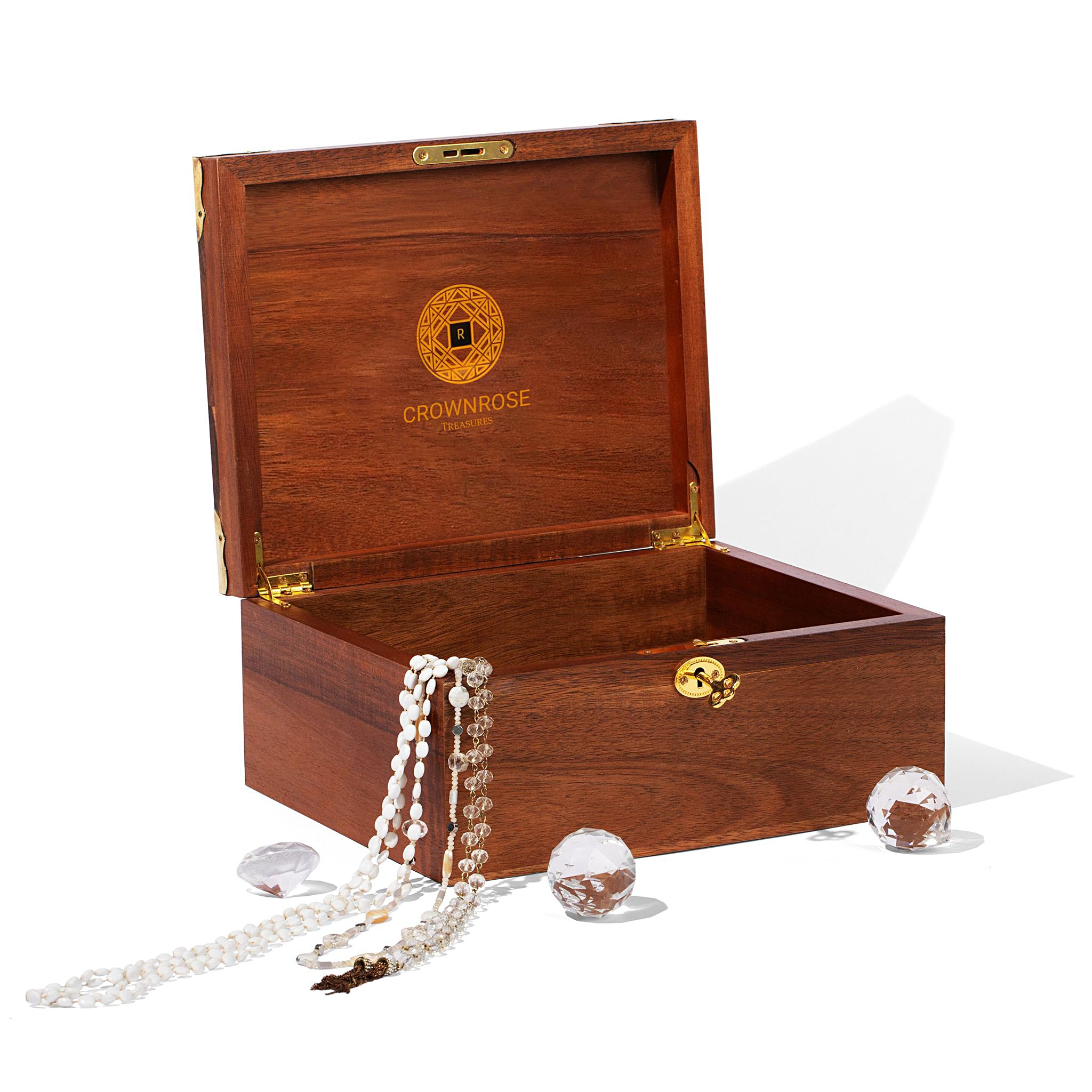 Amazon.co.jp: Crownrose Treasures アカシア木製収納ボックス