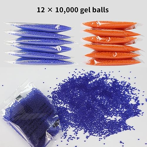 Miniatura 4 de Munición de repuesto de bala de gel (12 paquetes, 10.000 por paquete), cuentas de agua de 1.36 libras para pistola de bolas de salpicaduras, no