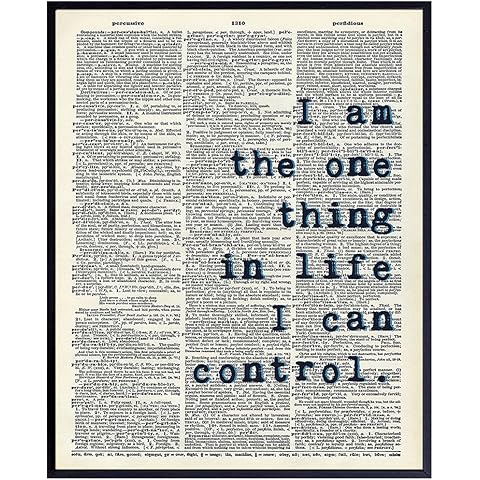 Inspirational Quote Wall Art Decor Dictionary Print - 8x10 Upcycled Motivational Home Decoration Poster for Bedroom, Office - Gift for History Fans - UNFRAMED