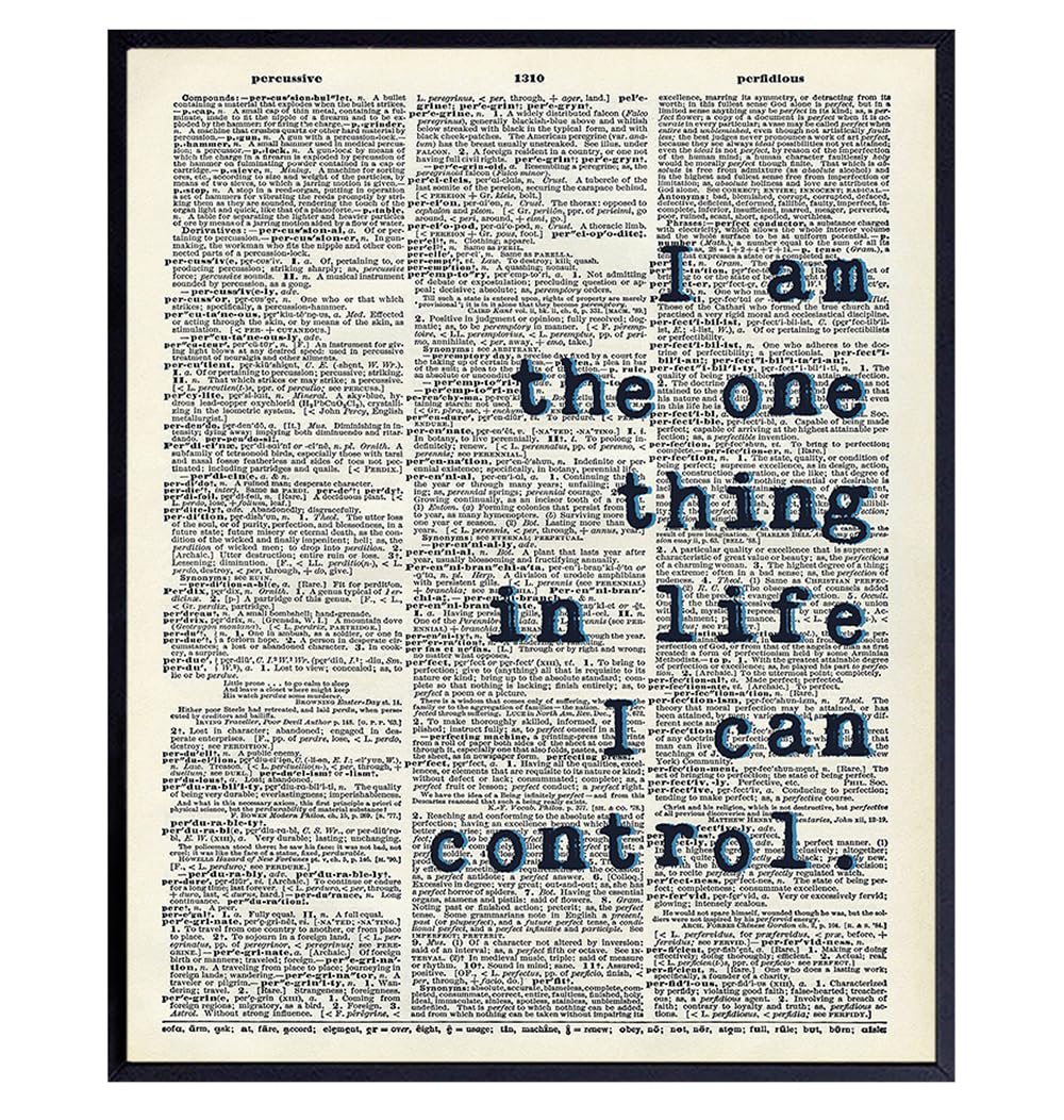Inspirational Quote Wall Art Decor Dictionary Print - 8x10 Upcycled Motivational Home Decoration Poster for Bedroom, Office - Gift for History Fans - UNFRAMED