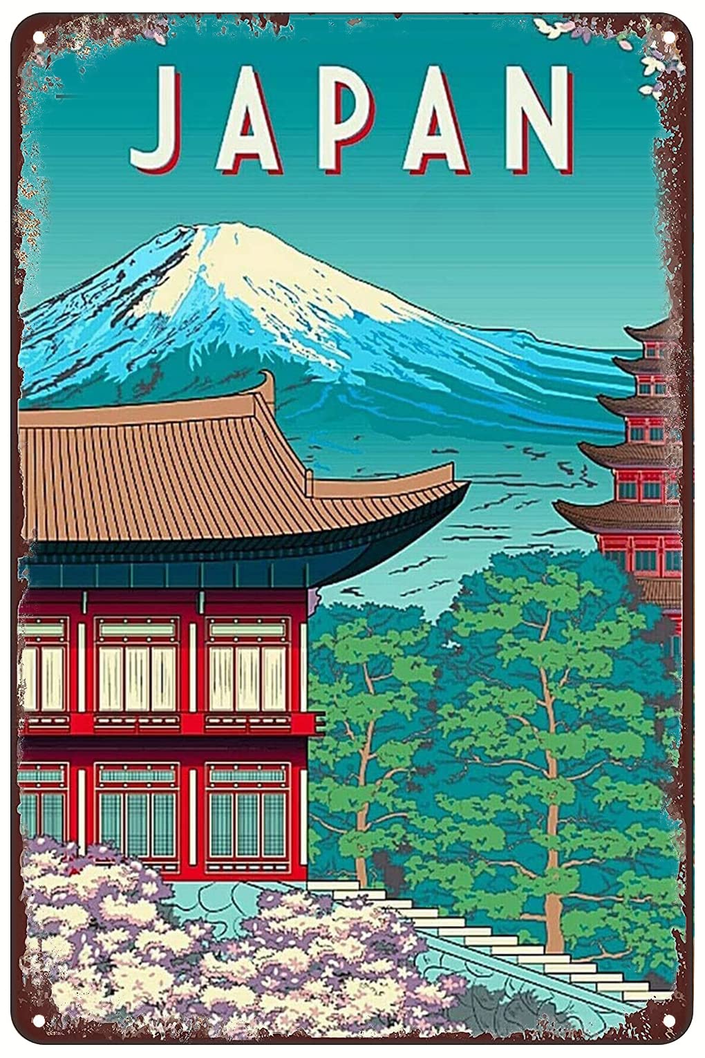 Amazon.com: Retro Metal Tin Sign - Mt. Mount Fuji Japan Japanese