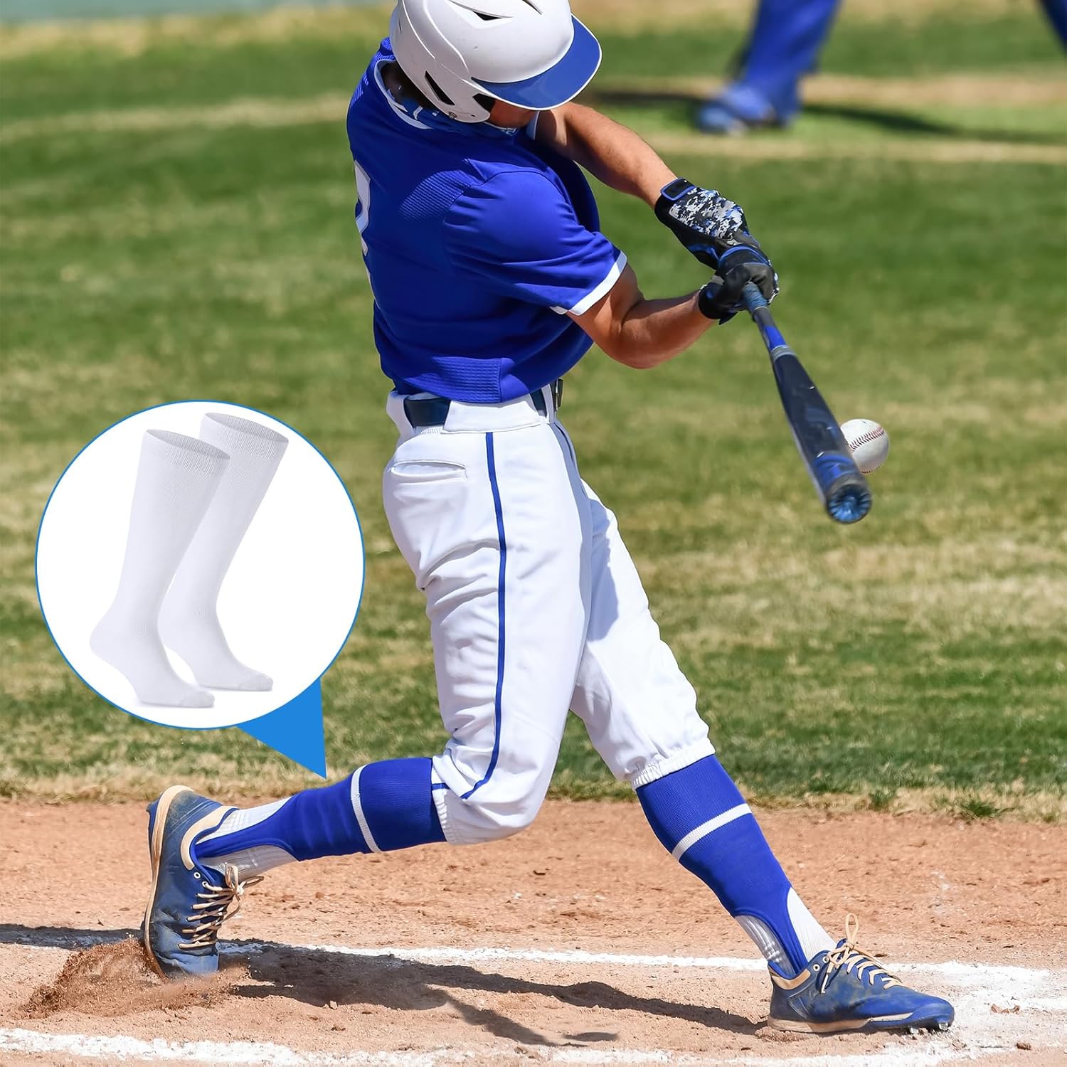 Toulite 6 Pairs Stirrup Sanitary Liner Baseball Socks Under Stirrup Sanitary Liner Softball Tube Socks Multi Sport Field Hockey Football Socks for Adults - Image 5