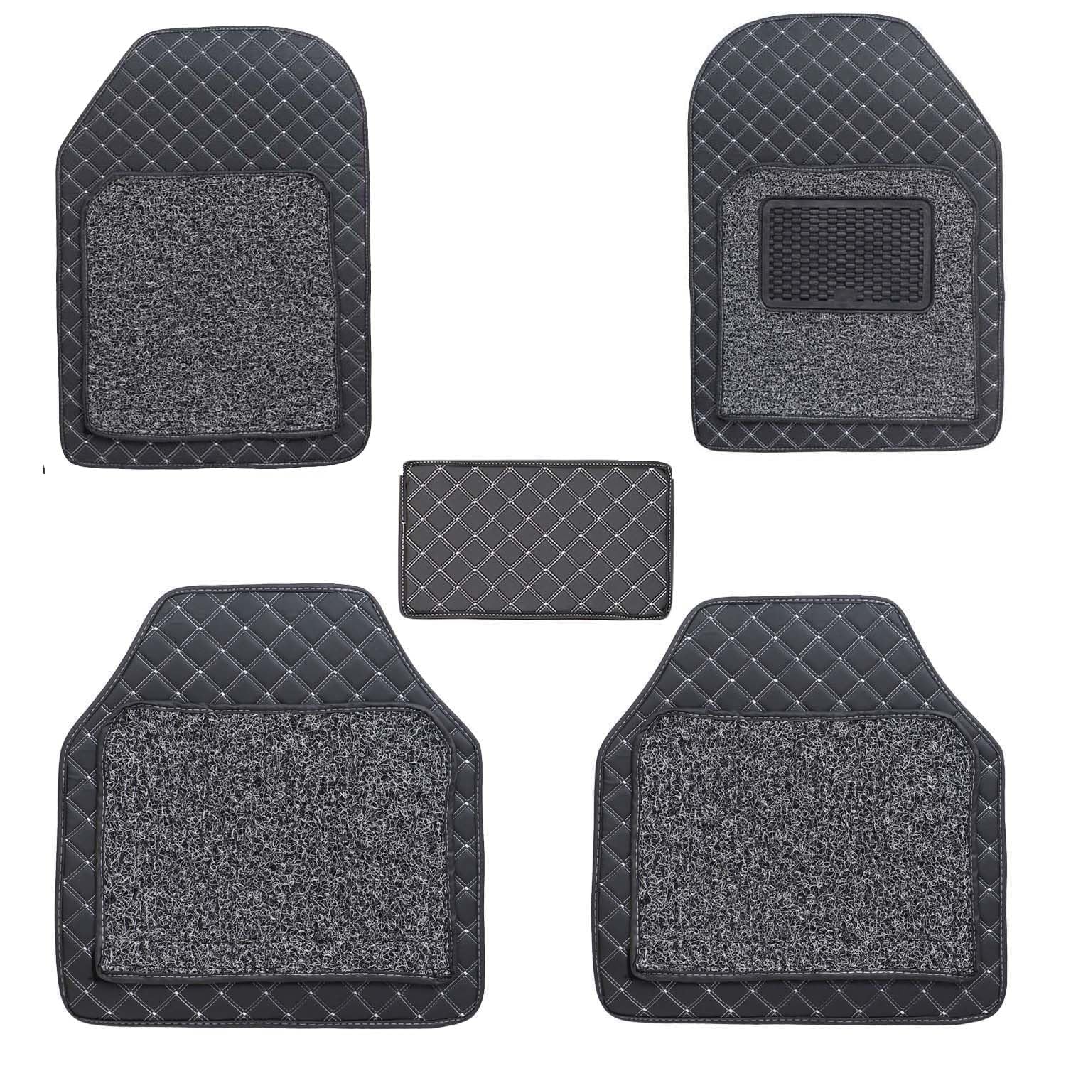 CARNEST 7D Luxury Leather Car Floor Mat | 100% Waterproof, Dustproof & Anti-Slip | Universal Fit Compatible with Black (Xcent)