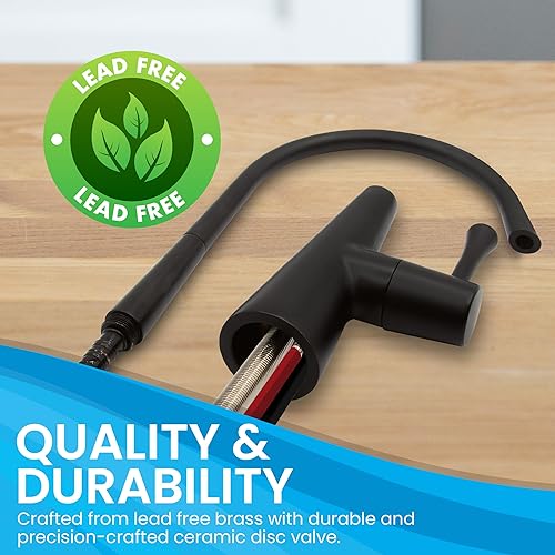 Miniatura 8 de Metpure Airgap - Grifo RO de latón de 3 puertos para sistemas de agua potable de ósmosis inversa. Cuenta con tubos de drenaje preinstalados, diseño