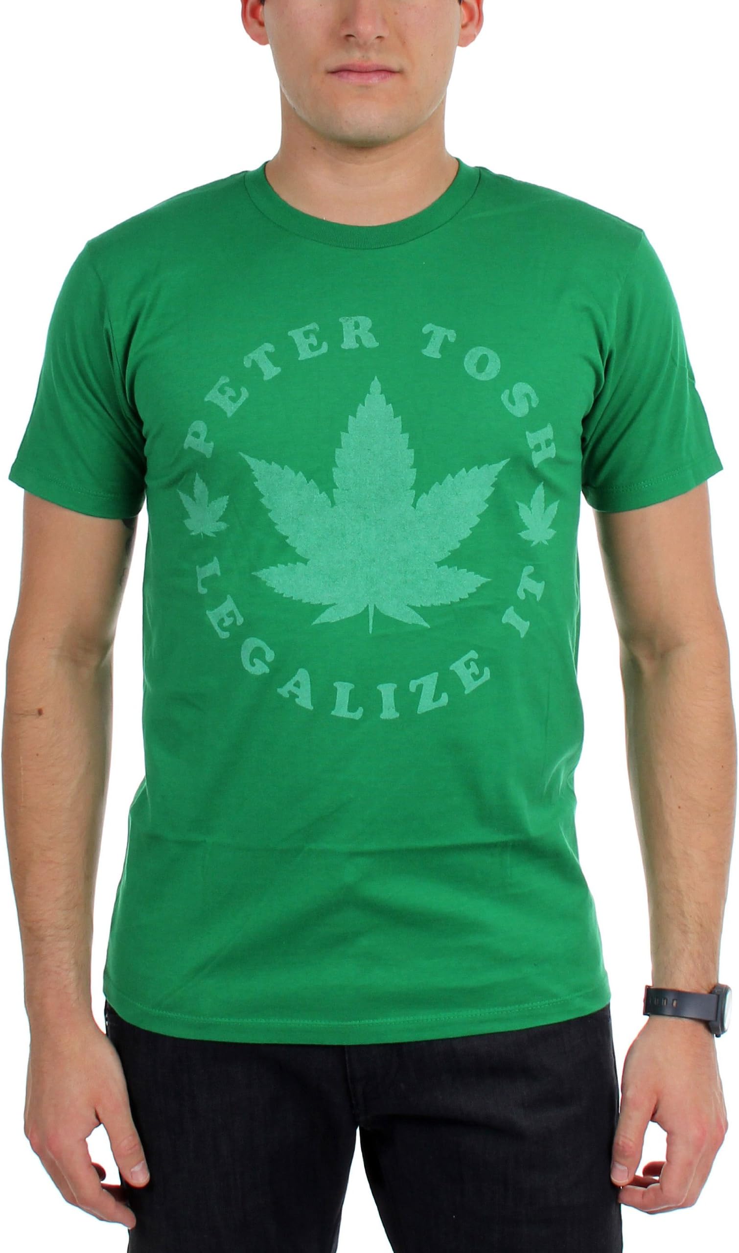 Peter Tosh - Mens Legalize It Leaf T-Shirt, Large, Green