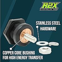 Vista 5 de A través del panel de conectores de mamparo del cable de batería con núcleo de cobre 38" poste terminal, rojo y negro