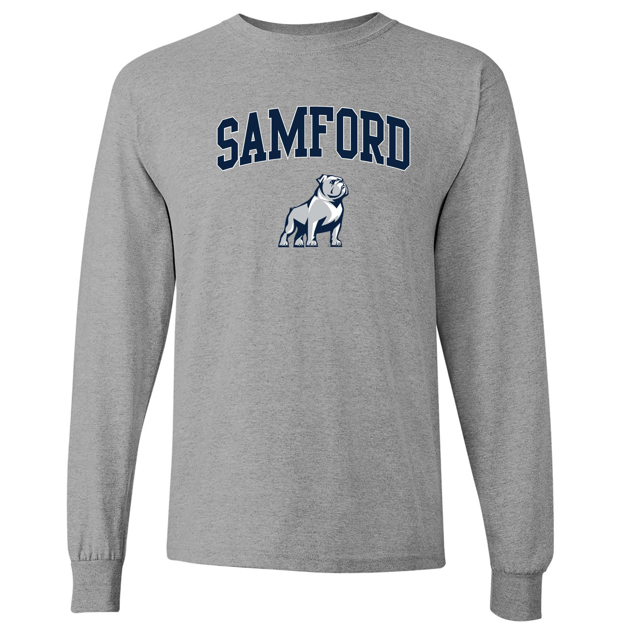 NCAA Officially Licensed College - University Team Color Arch Logo Long Sleeve, Samford University Bulldogs Sport Grey, S — image 1