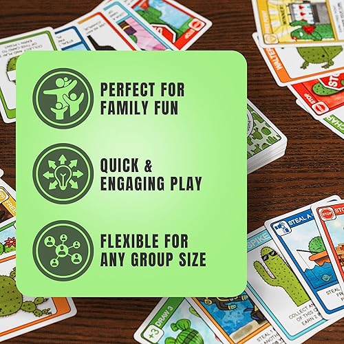 Miniatura 3 de What's The Point? The Cactus Card Game - Un juego divertido y estratégico para familias, perfecto para la noche de juego familiar, fácil de