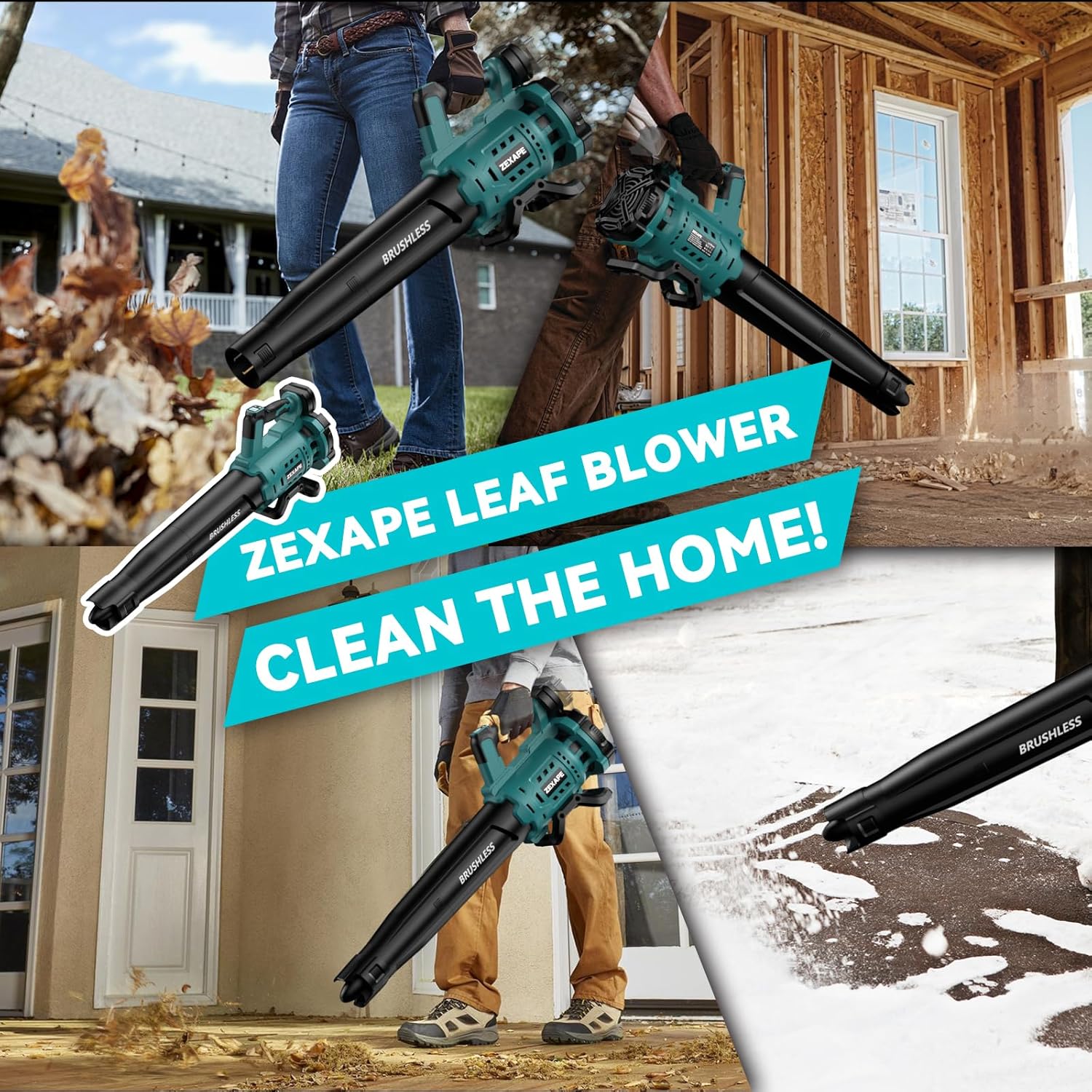 Cordless Leaf Blower for Makita 18V Battery, 480 CFM Electric Blower with Brushless Motor, 6 Variable Speed Up to 130MPH, Digital Display Control Handheld Blower for Lawn Care, Yard(No Battery) - Image 6