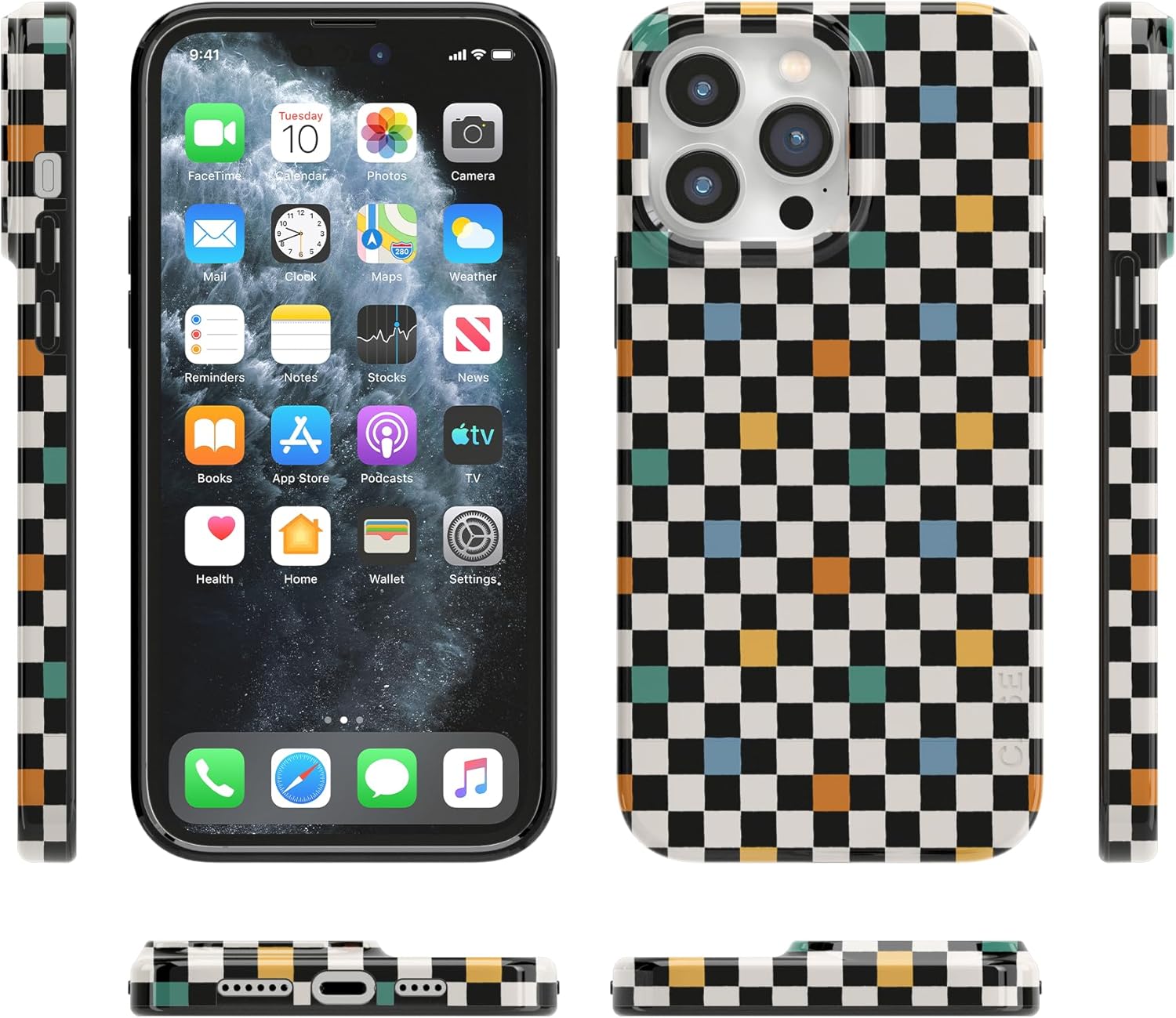 Casely iPhone 14 Pro Case | Old Skool | Retro Checkerboard | Compatible with MagSafe | Classic Ultra Slim Design