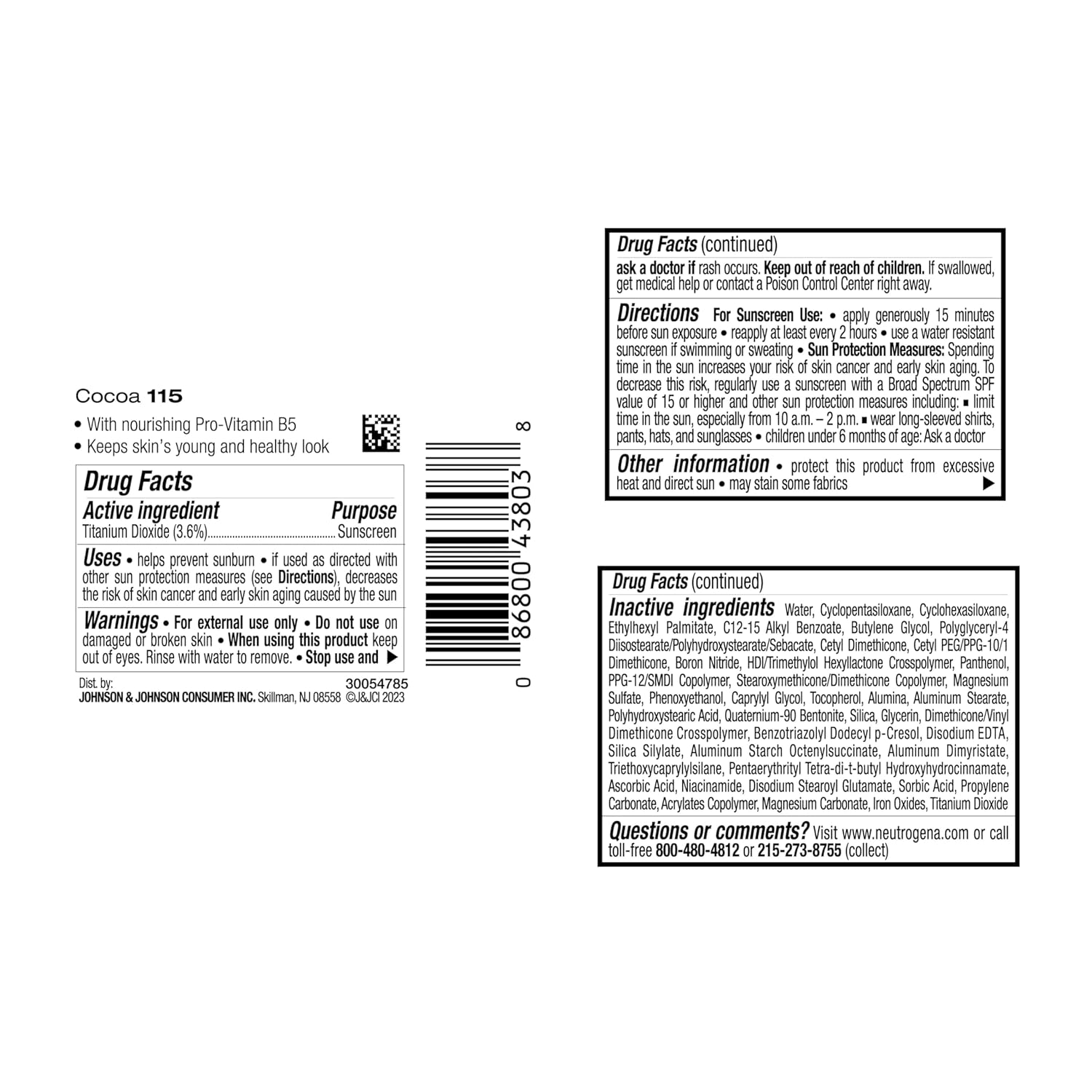 Neutrogena Healthy Skin Liquid Makeup Foundation with Broad Spectrum SPF 20 Sunscreen, Medium Coverage Foundation with Nourishing Pro-Vitamin B5, Cocoa 115, 1 fl. oz, 2 Pack