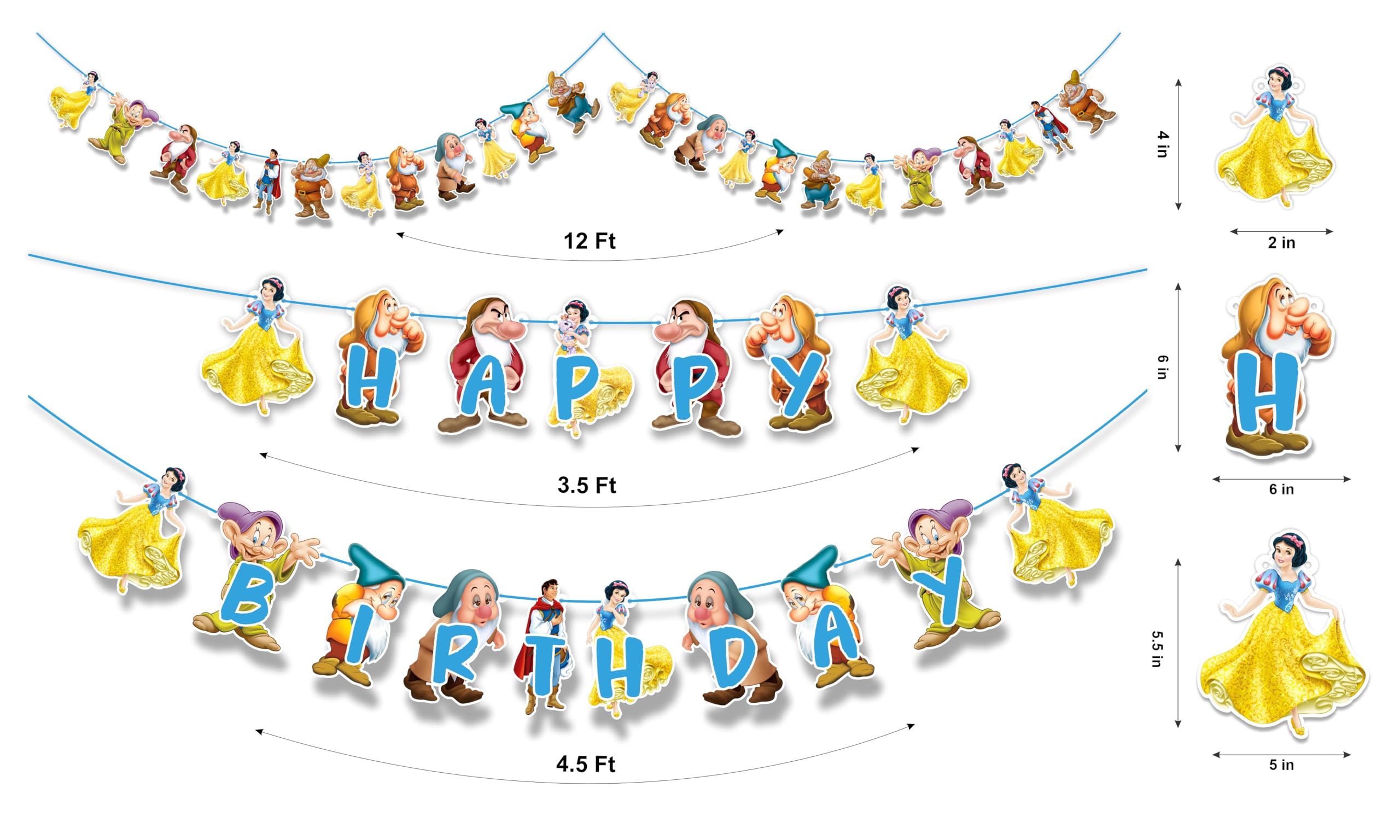 Seyal® Snow White and the Sevn Dwafs Theme Birthday Party Supplies