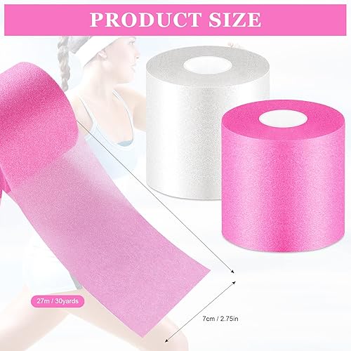 Miniatura 2 de 2 rollos de cinta atlética preenvuelta de espuma, cinta deportiva de espuma, vendaje para muñecas de cabello, codos, rodillas, tobillos, 2.75