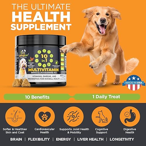 Miniatura 3 de Googipet - Multivitamínico para perros 10 en 1 con probióticos para perros para la salud intestinal de perros vitaminas para perros con MSM y