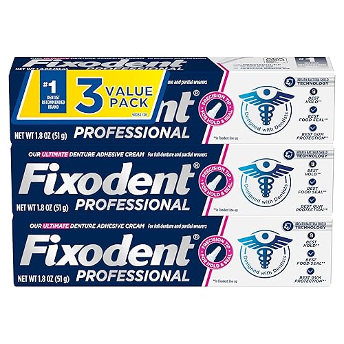 Miniatura 9 de Crema adhesiva profesional Ultimate de Fixodent para un agarre fuerte y duradero durante todo el día para dentaduras completas y parciales, tubo de