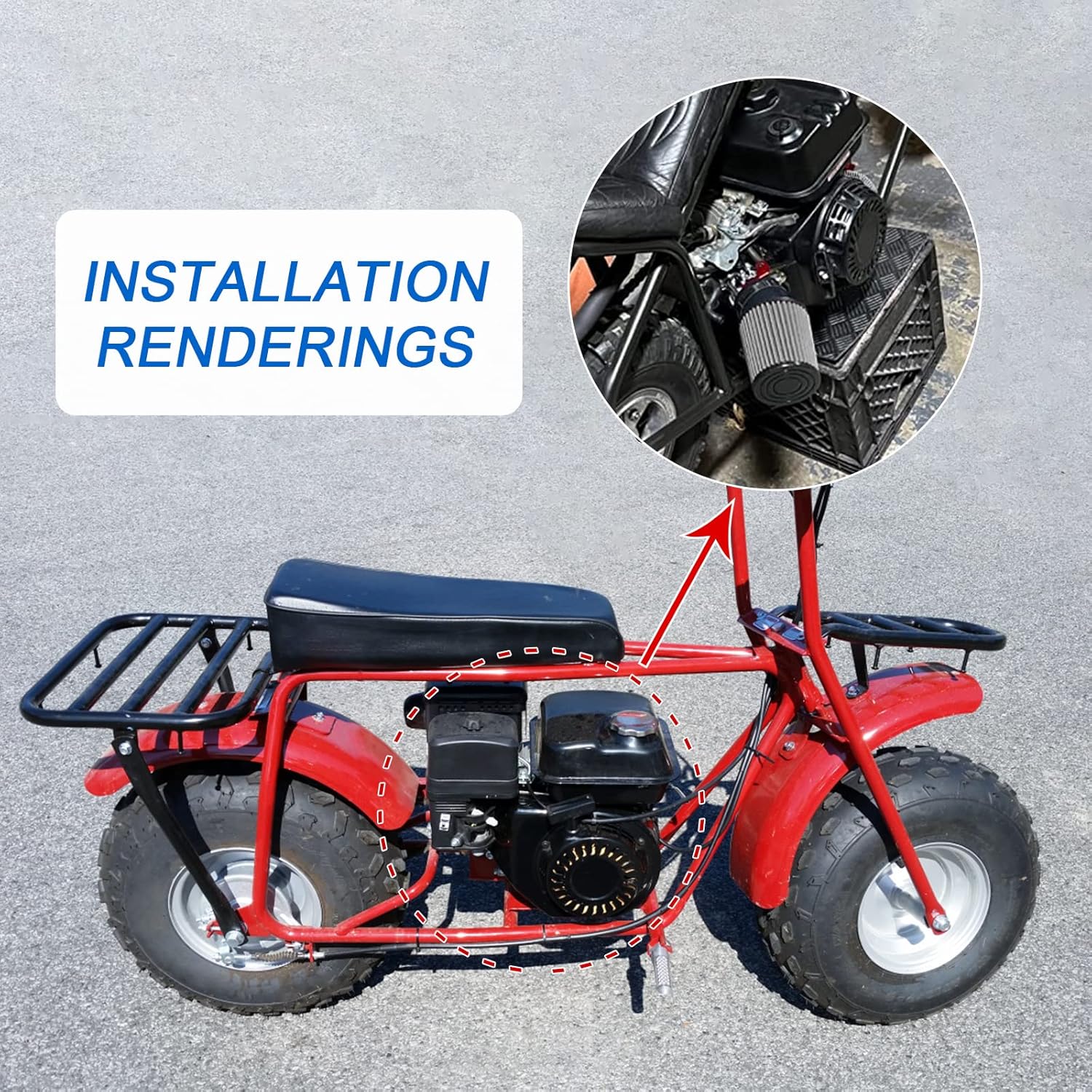 Carburetor carb Air Filter adapter Jet Kit High Performance Upgraded replacement for Coleman CT200U CT200U-EX BT200X GX160 Predator 212cc 196cc 6.5hp Engine Mini Bike Go Kart Racing Black