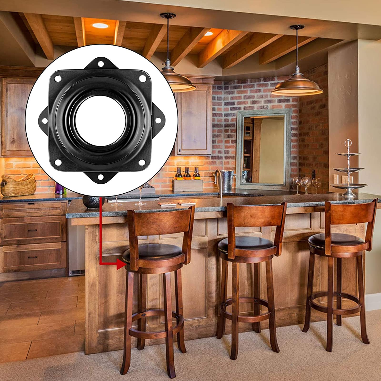 Piastra Girevole 4 Pollici Con Cuscinetti A Sfera - Per Tavoli Girevoli, TV E Mobili - Foto 7