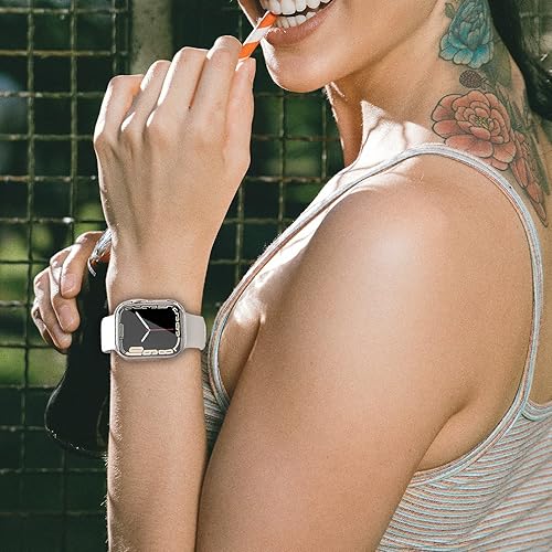 Miniatura 5 de Miimall Funda compatible con Apple Watch Series 8 de 1.772 pulgadas con protector de pantalla antiarañazos, a prueba de golpes, policarbonato duro y