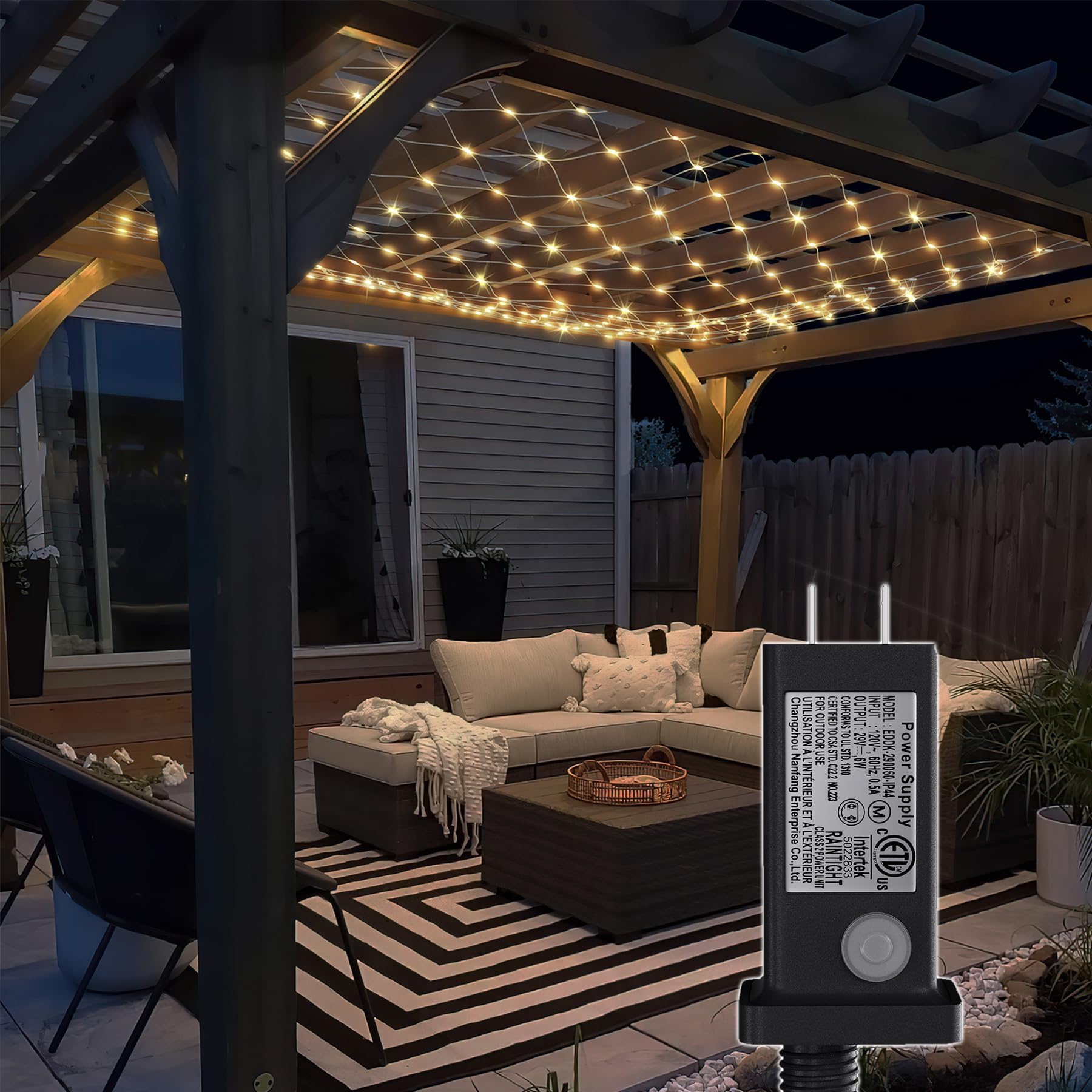 Eueasy Net Lights Outdoor, 480 LED Gazebo Net Lights, 12×12 FT Connectable Fairy Lights with 8 Lighting Modes, LED Net Lights for Bushes, Garden, Backyard, Holiday, Christmas