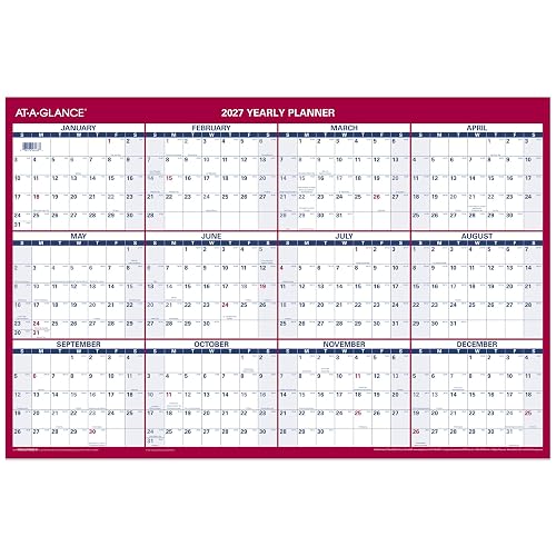 AT-A-GLANCE 2027 Erasable Calendar, Dry Erase Wall Planner, 36" x