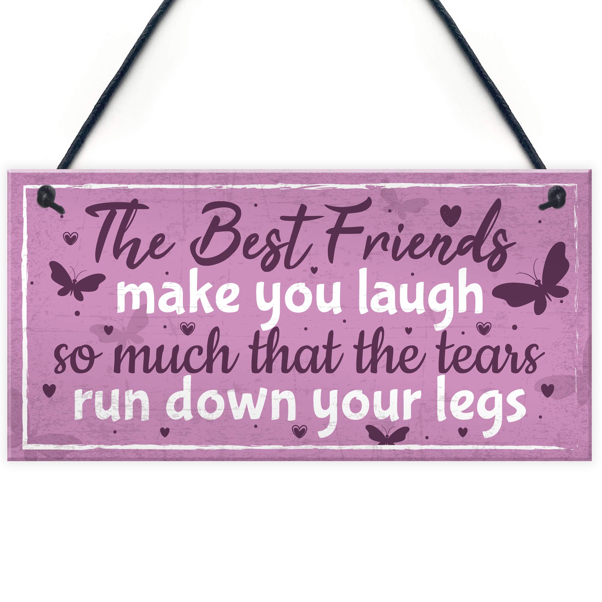 Red Ocean Best Friend Birthday Gift THANK YOU Hanging Chic Plaque Sign Friendship Christmas Keepsake