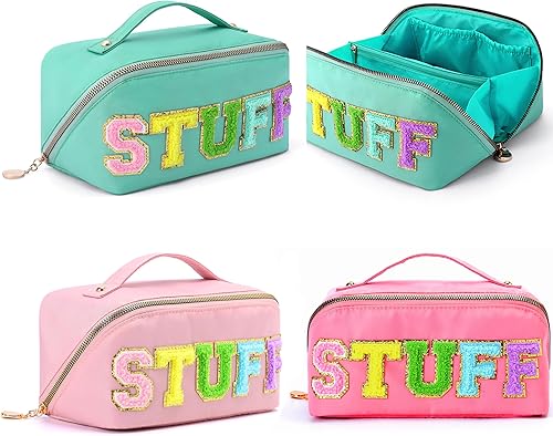 WIRIBEY Bolsa de cosméticos de viaje de gran capacidad bolsa de maquillaje bolsa de cosméticos grande de nailon bolsa de maquillaje de gran