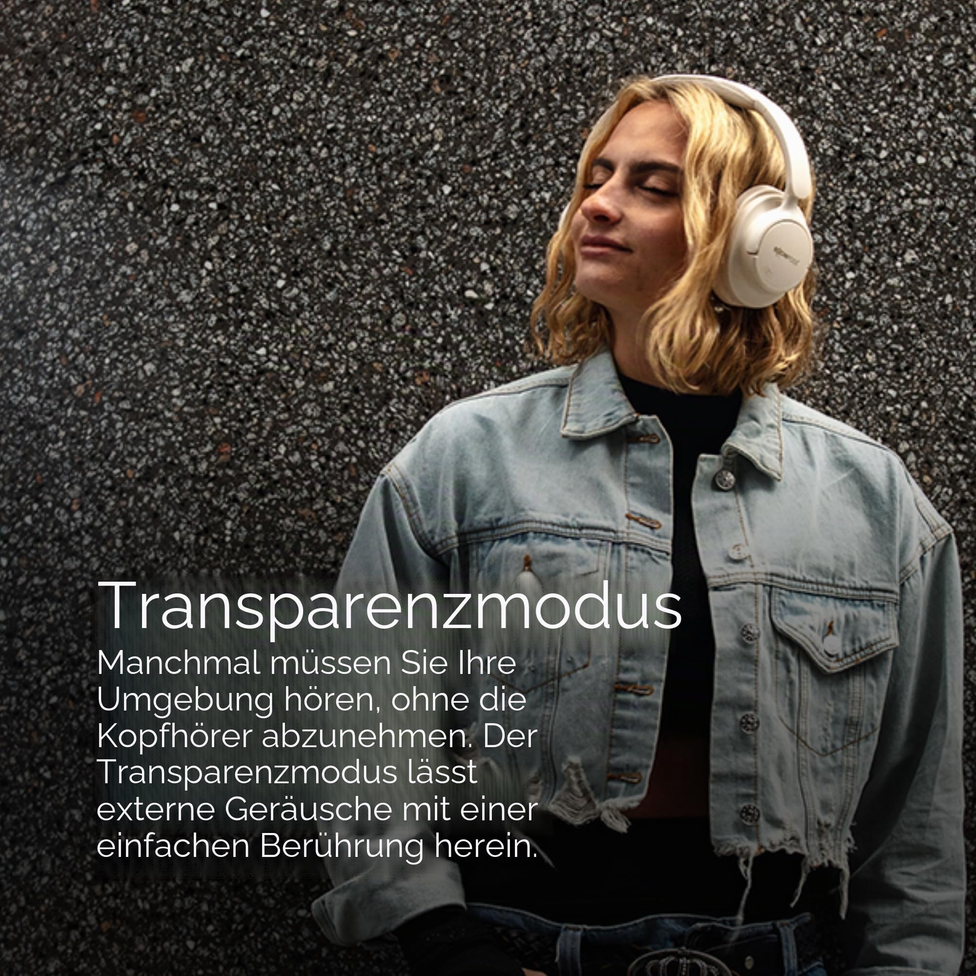 Boompods Headpods ANC+ Geräuschunterdrückende Kopfhörer - Over-Ear Bluetooth Kopfhörer mit Mikrofon, 55+ Std. Spielzeit und Pillowfoam-Polster, Faltbarer Over-Ear Headset und Reisetasche, Schwarz