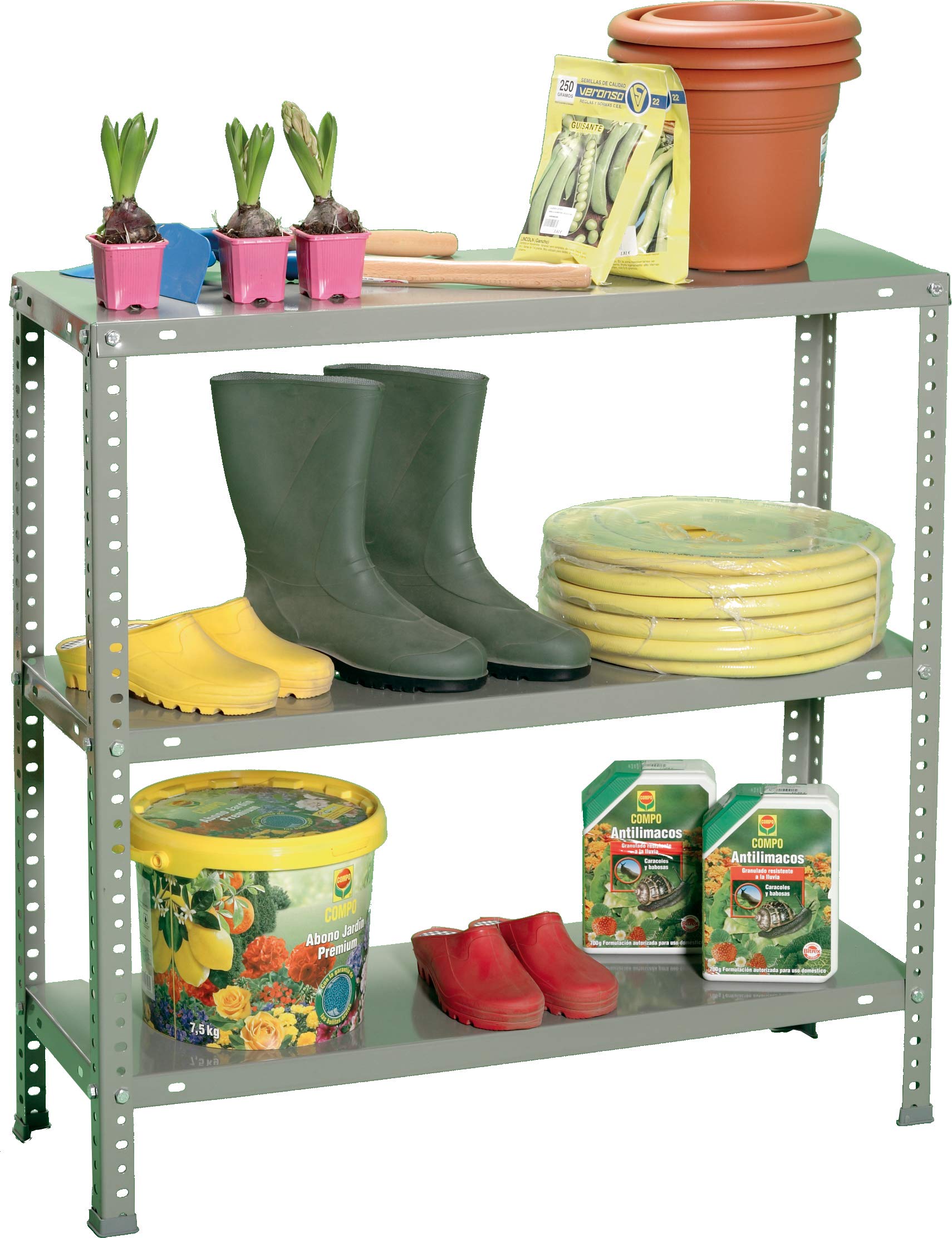 Simon Rack Estanteria Metalica 900x900x400 mm, 3 Alturas, Bandeja Metal, 75 kg de Punto Flexión, Estanteria Almacenaje, Gris - Advantage — view 9