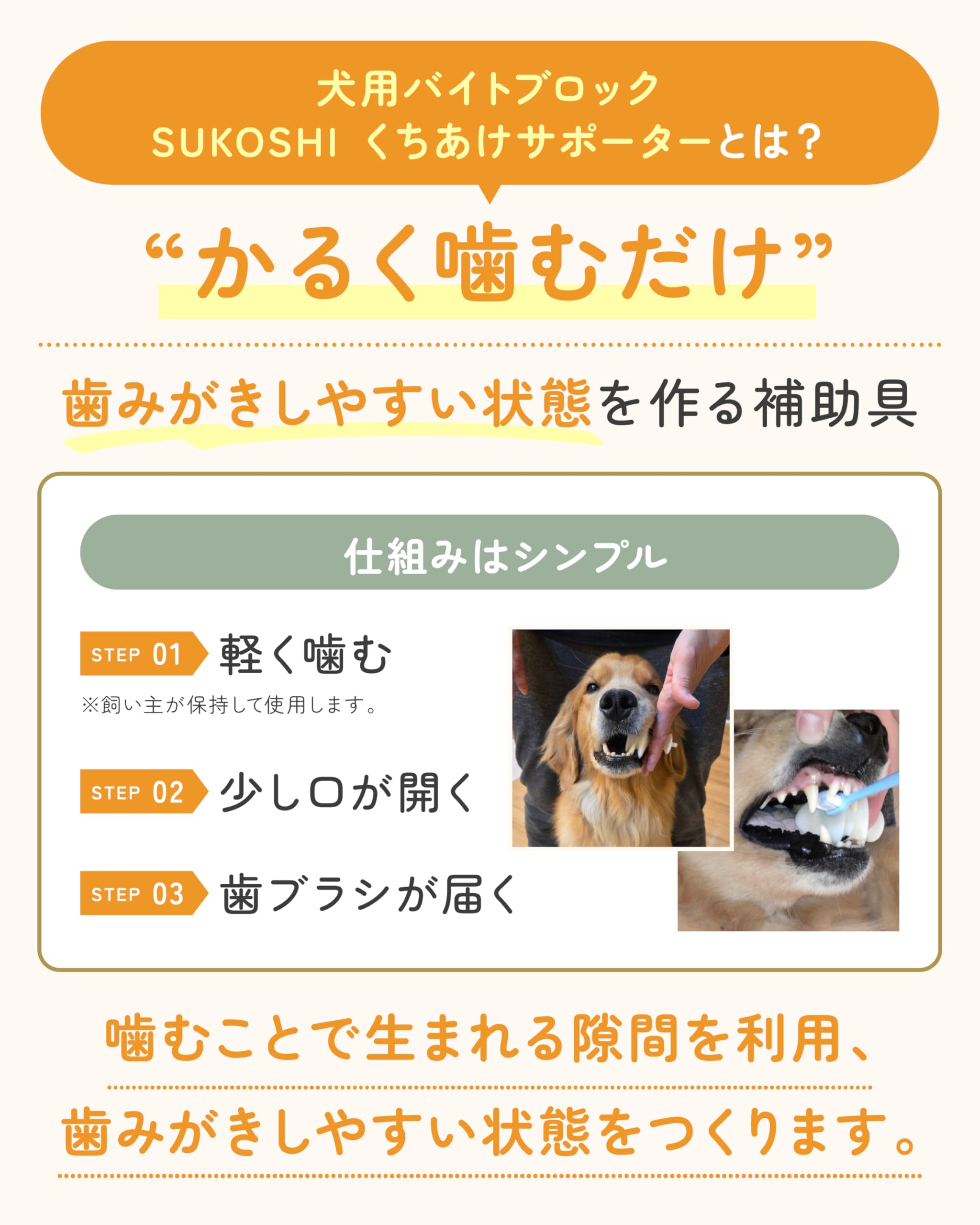 Amazon.co.jp: SUKOSHI⁺Pets' SUKOSHI くちあけサポーター 犬 歯ブラシ