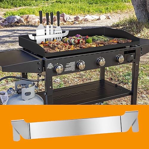 Miniatura 5 de 2 soportes para espátulas para parrilla, 6 pulgadas, acero inoxidable, soporte para espátulas de plancha con clip en el borde, soporte para espátula