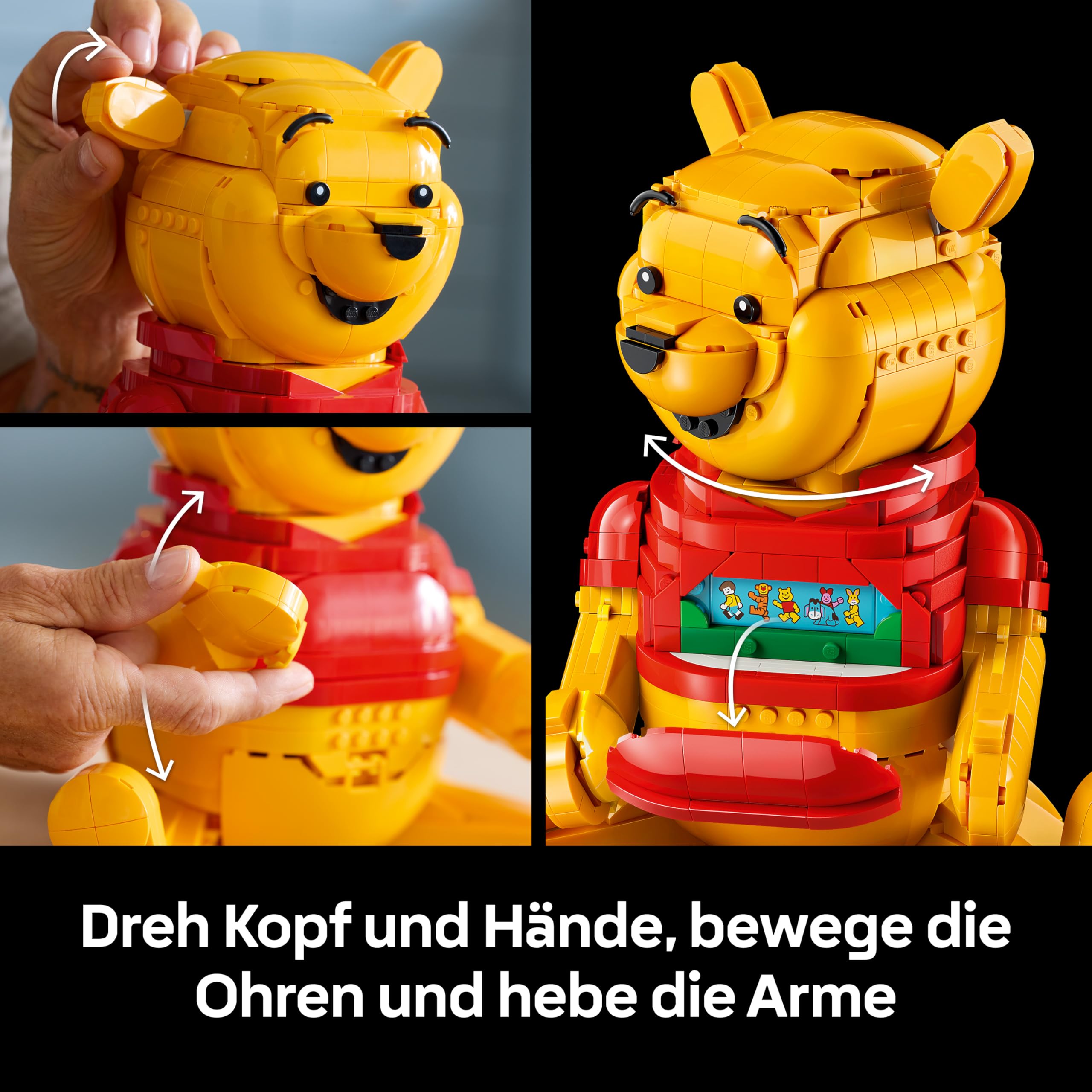LEGO | Disney Winnie Puuh - Modellbau für Erwachsene zum Ausstellen - mit Honigtopf, Sammler Minifigur & I-Aah Figur - DIY nostalgische Geschenkidee für Fans - 43300